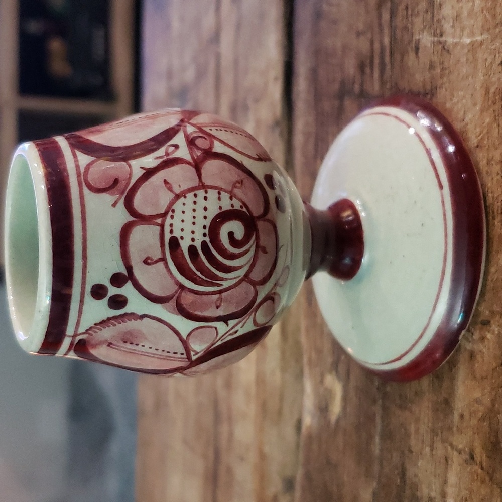 Ceramica Gomez Tlaq Mexico small ceramic Brandy glass or Goblet.